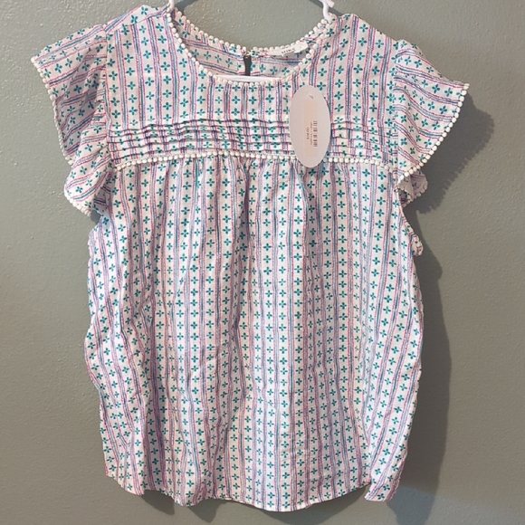 Mine Top NWT Lg Wt/Pnk/Teal - Picture 1 of 7